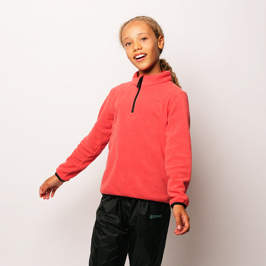 Pika Junior Fox Fleece 1/2 Zip Pullover (Spiced Coral/Black) #full