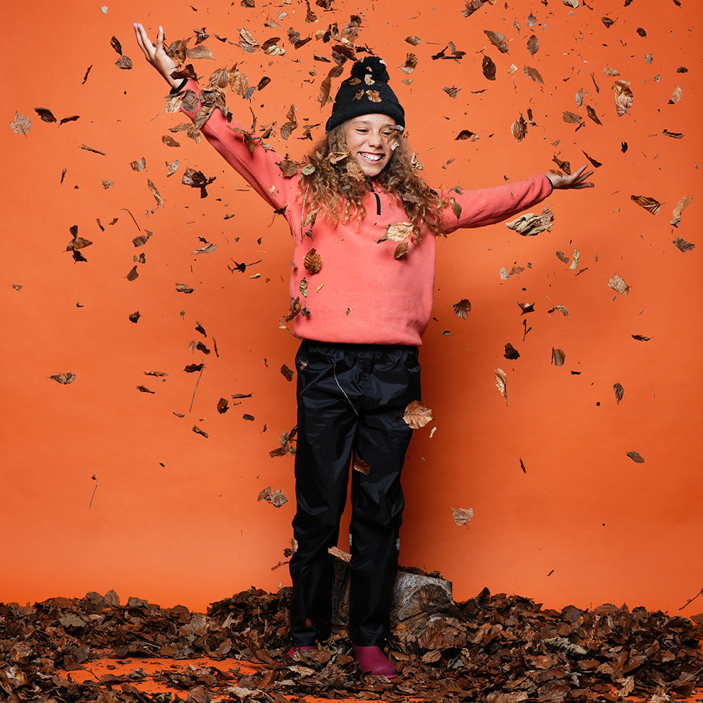 Pika Junior Fox Fleece 1/2 Zip Pullover (Spiced Coral/Black)