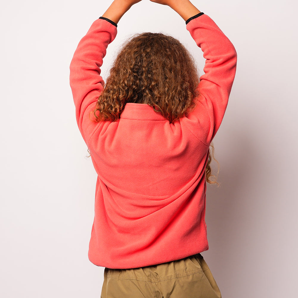 Pika Junior Fox Fleece 1/2 Zip Pullover (Spiced Coral/Black)