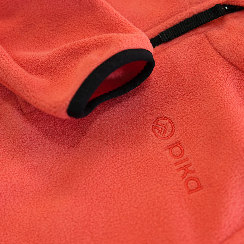 Pika Junior Fox Fleece 1/2 Zip Pullover (Spiced Coral/Black)