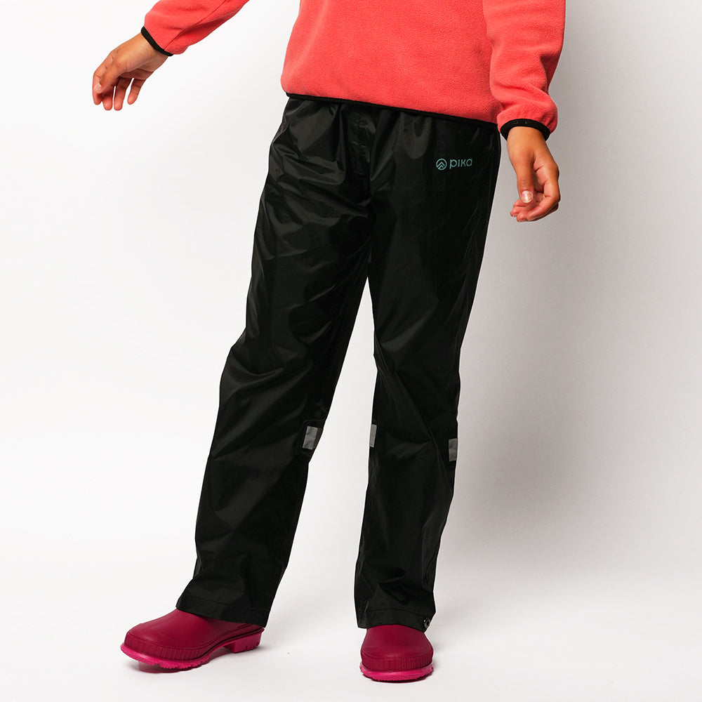 Pika Junior Newt Waterproof Over Trousers (Black/Brittany Blue) #full
