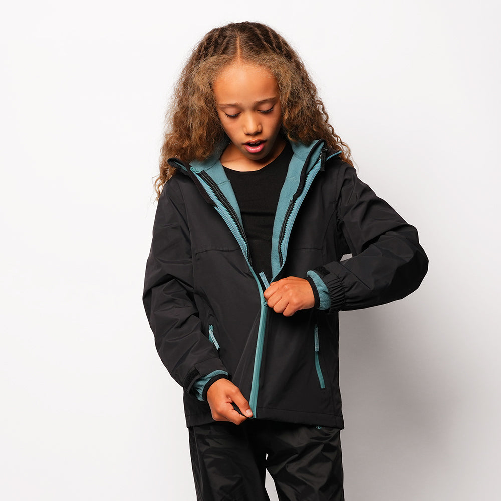 Pika Junior Owl 3in1 Waterproof Jacket (Black/Brittany Blue)