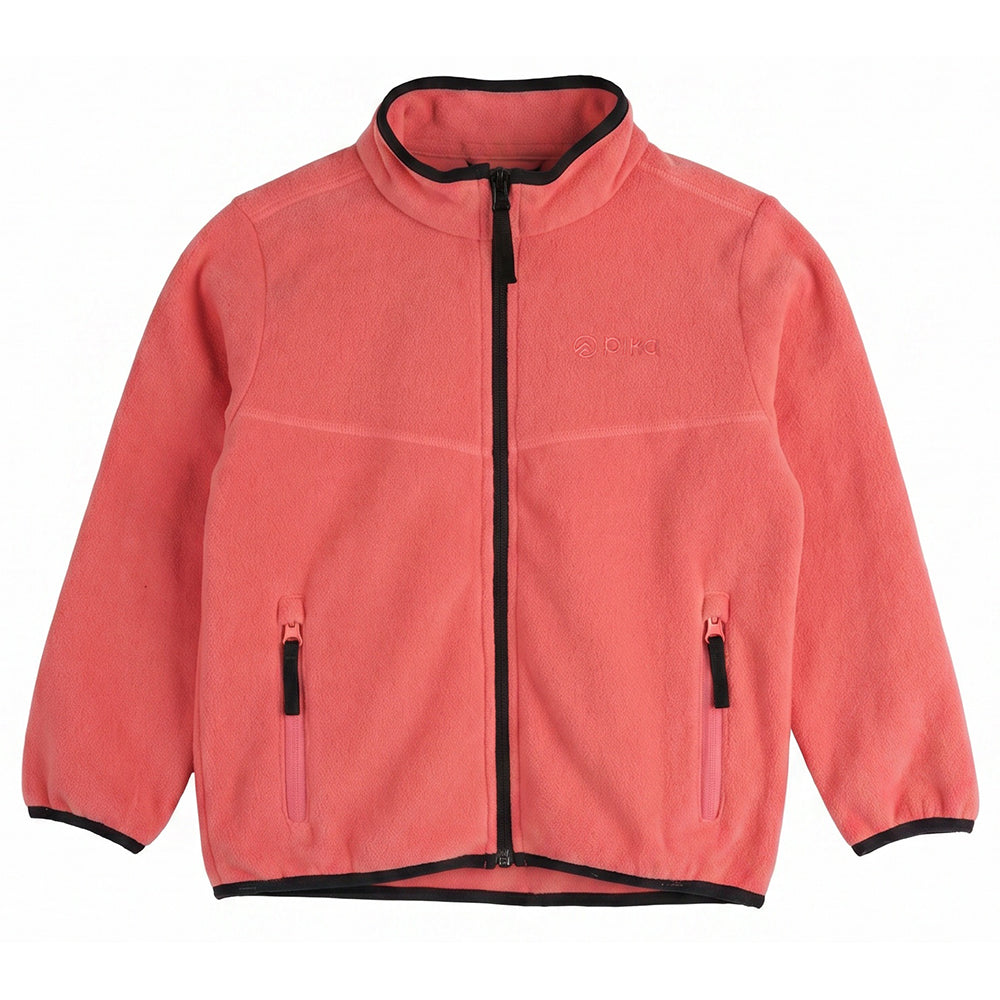 Kids Chinchilla Full Zip Fleece (Spiced Coral/Black)