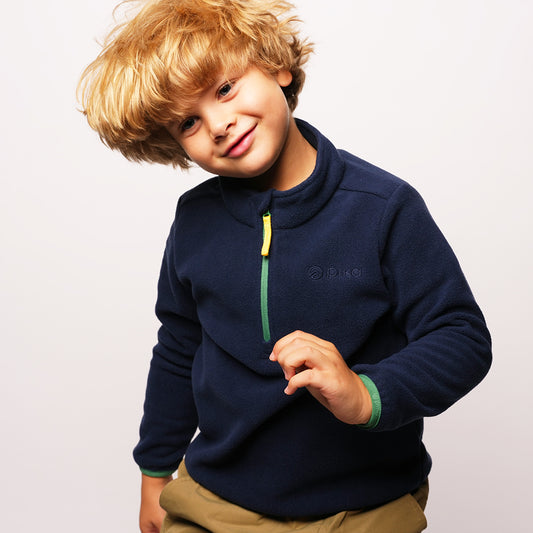 Pika Kids Fox Fleece 1/2 Zip Pullover (Navy/Amazon) #full