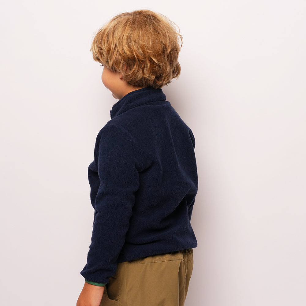 Pika Kids Fox Fleece 1/2 Zip Pullover (Navy/Amazon)