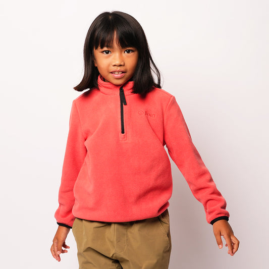 Pika Kids Fox Fleece 1/2 Zip Pullover (Spiced Coral/Black) #full