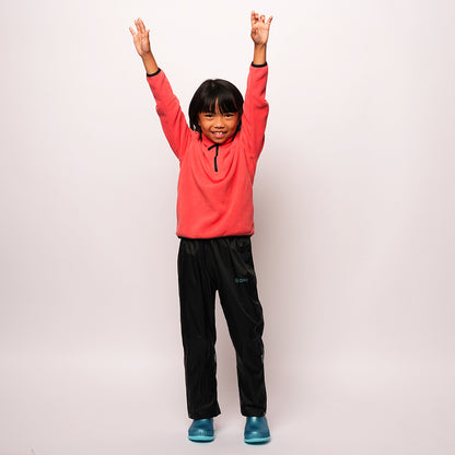 Pika Kids Fox Fleece 1/2 Zip Pullover (Spiced Coral/Black)