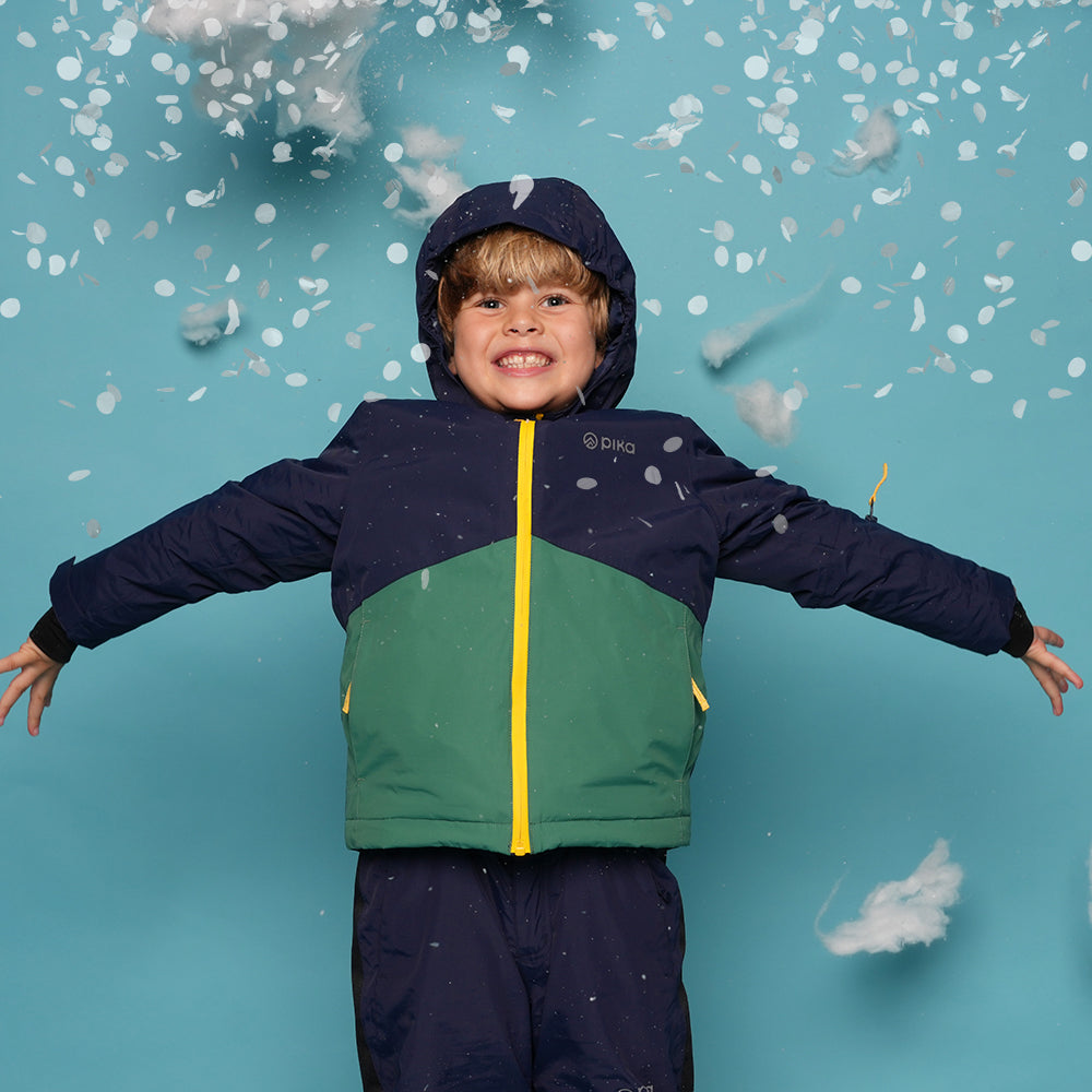 Pika Kids Ibex Insulated Ski Jacket (Navy/Amazon)