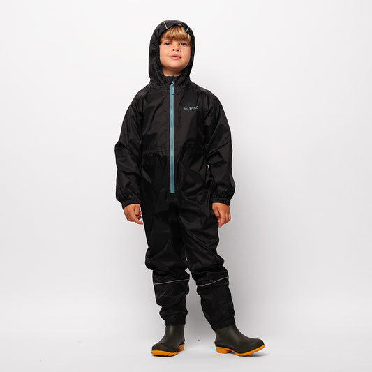 Pika Kids Kids Newt All in One WP Splash Suit Ski Suit (Black/Brittany Blue) #full