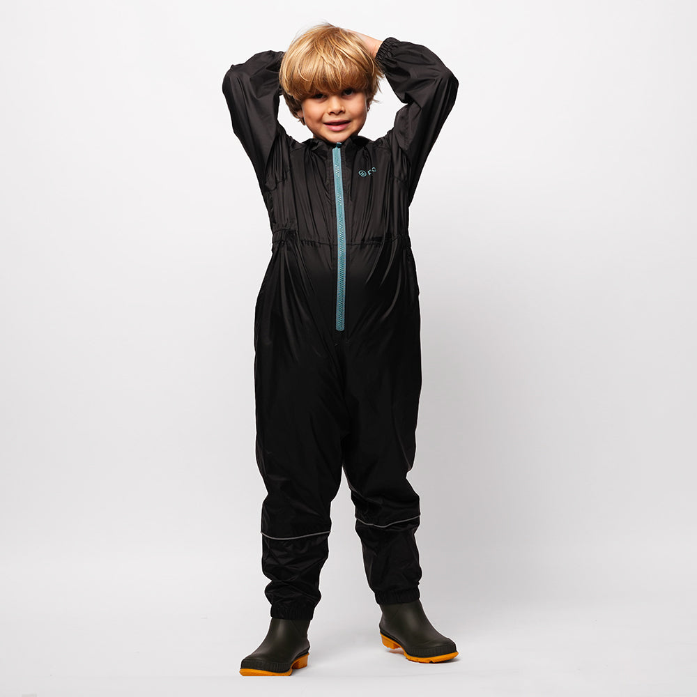 Pika Kids Kids Newt All in One WP Splash Suit Ski Suit (Black/Brittany Blue)