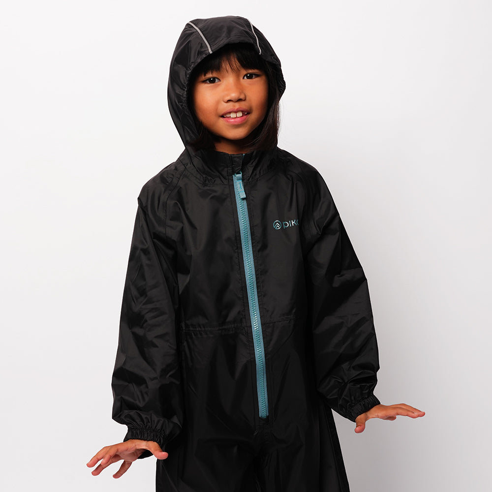 Pika Kids Kids Newt All in One WP Splash Suit Ski Suit (Black/Brittany Blue)