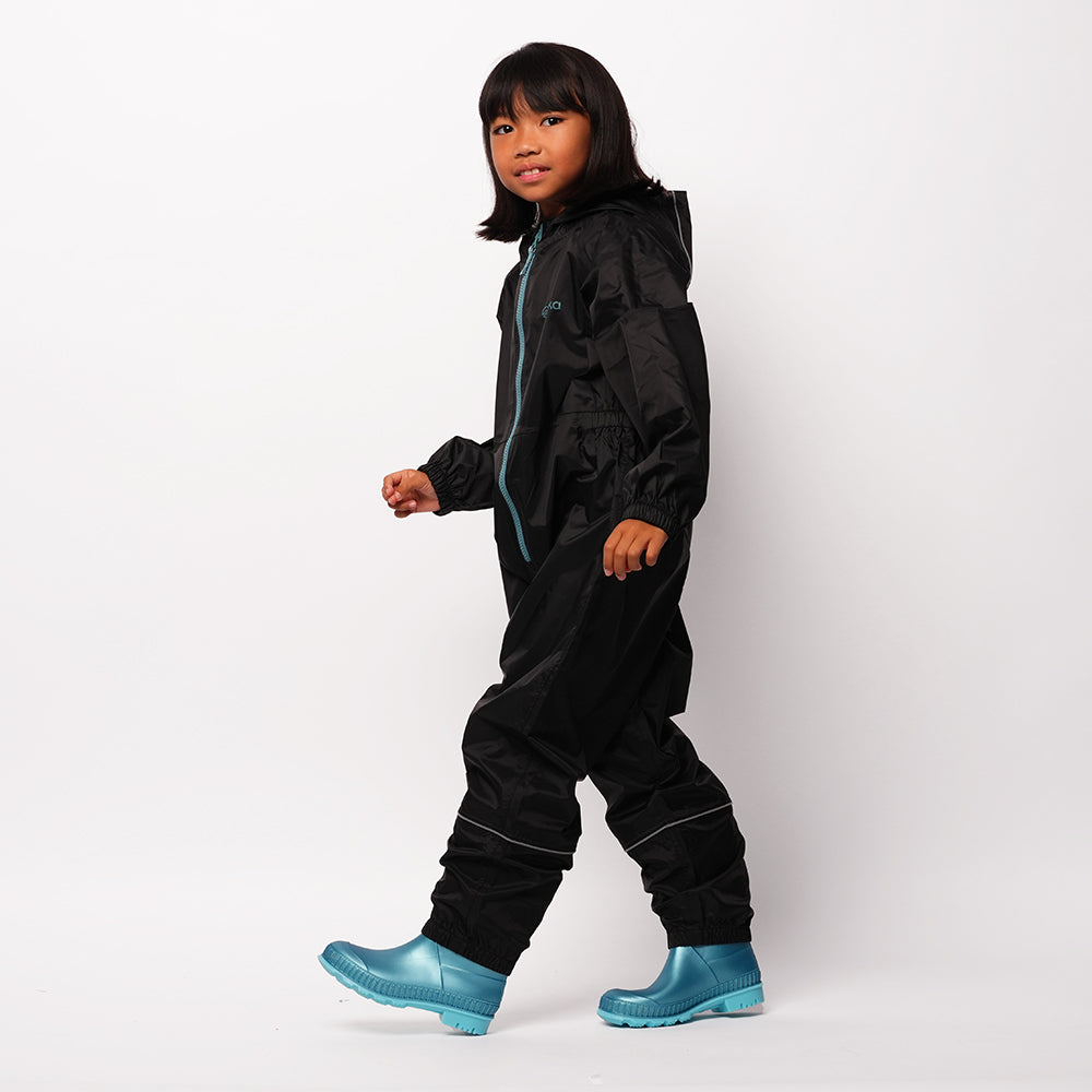 Pika Kids Kids Newt All in One WP Splash Suit Ski Suit (Black/Brittany Blue)