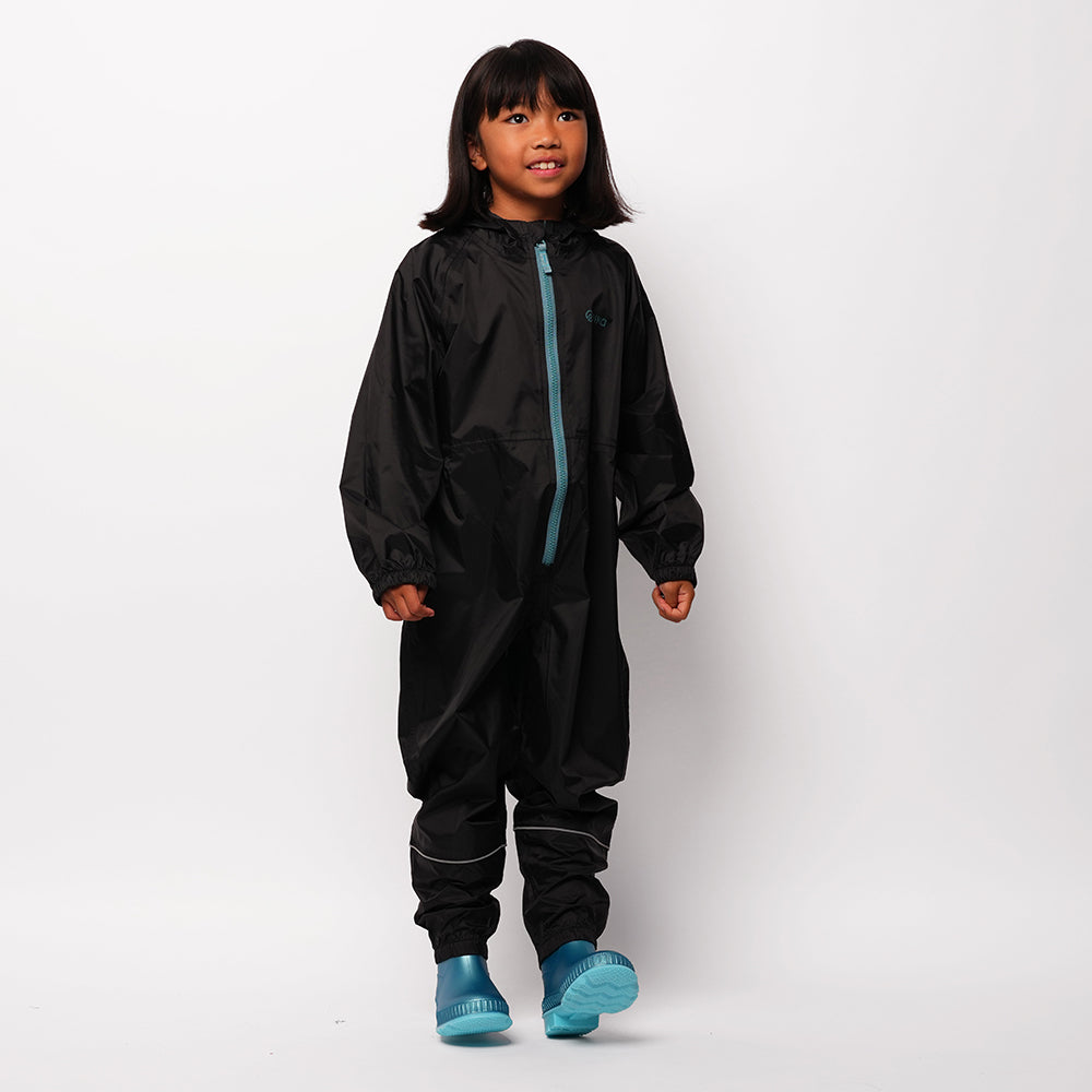 Pika Kids Kids Newt All in One WP Splash Suit Ski Suit (Black/Brittany Blue)