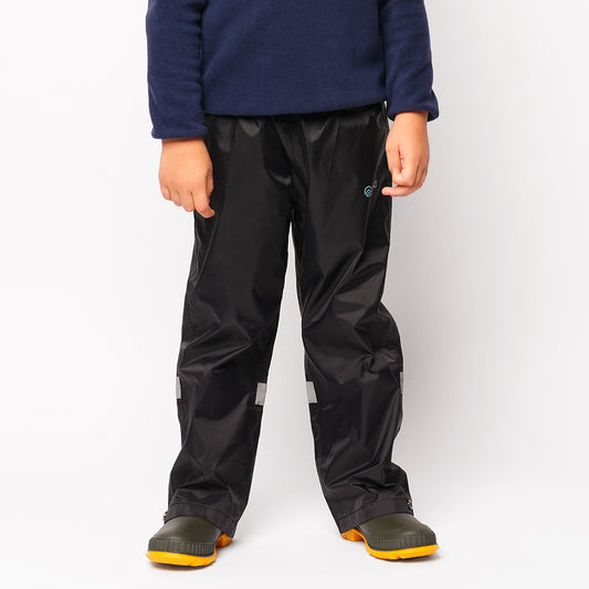 Pika Kids Newt Waterproof Over Trousers (Black/Brittany Blue) #full