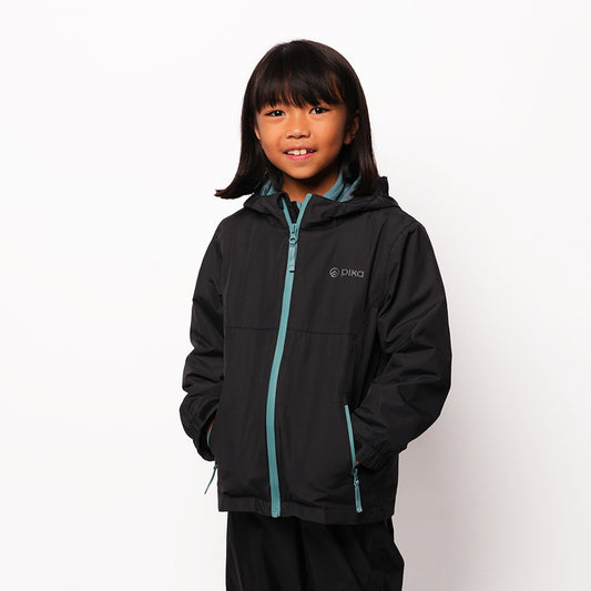 Pika Kids Owl 3in1 Waterproof Jacket (Black/Brittany Blue) #full