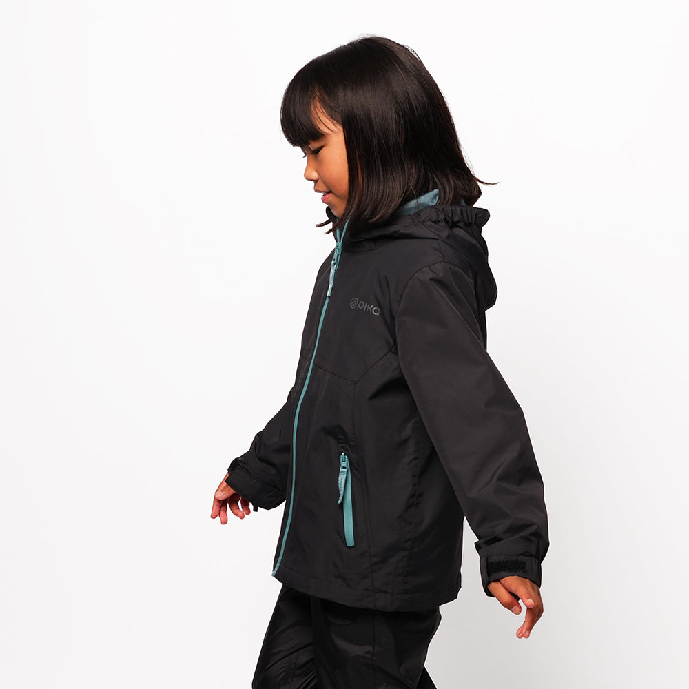 Pika Kids Owl 3in1 Waterproof Jacket (Black/Brittany Blue)