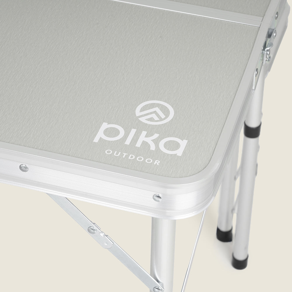 Klibreck Folding Camping Table with Benches (Grey)