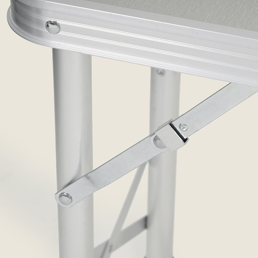 Klibreck Folding Camping Table with Benches (Grey)