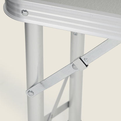 Klibreck Folding Camping Table with Benches (Grey)