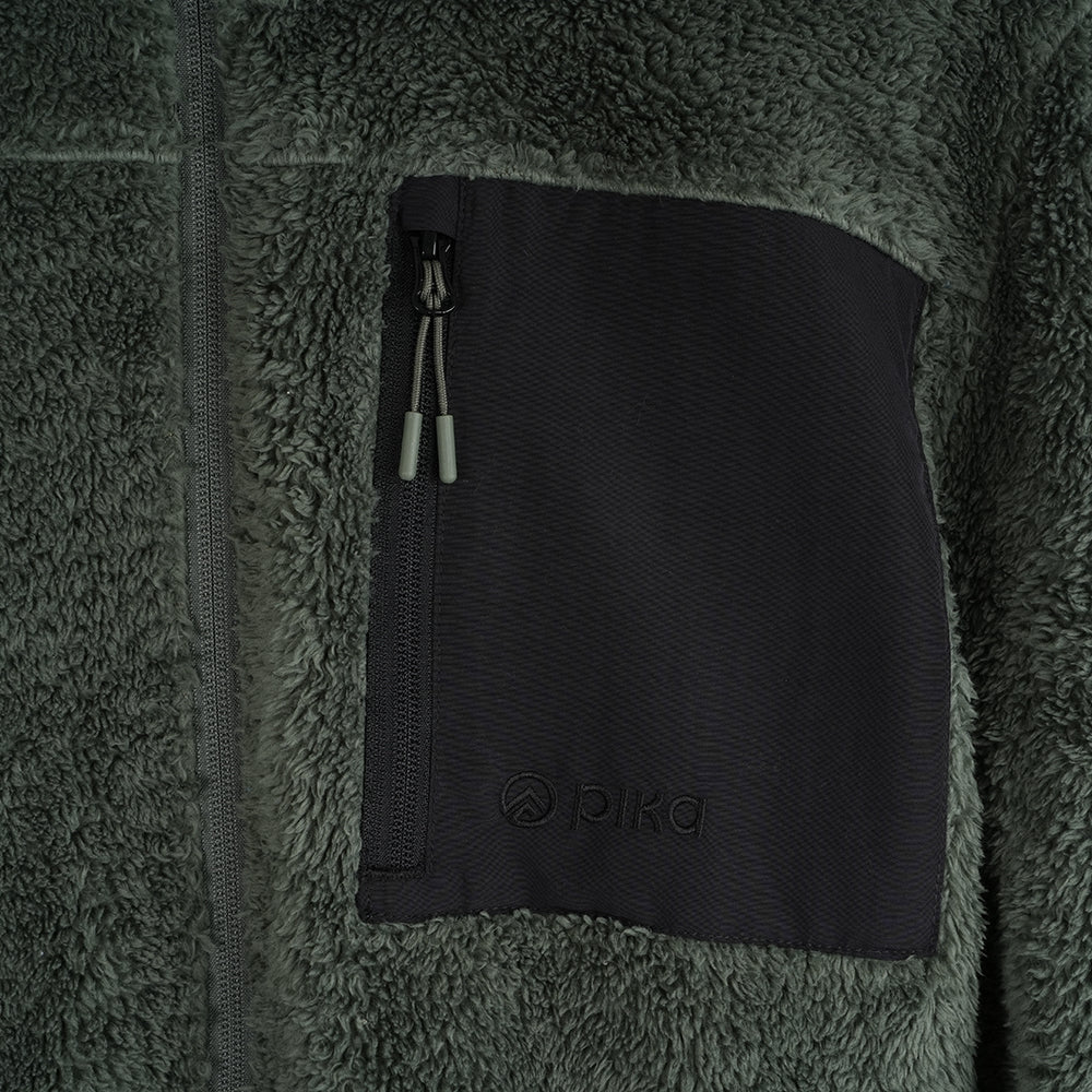 Mens Kasbek High Pile Full Zip Fleece (Thyme)