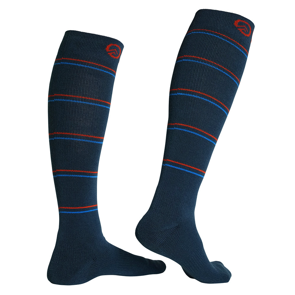 Nevis Synthetic Ski Socks 2-Pack (Navy/Orange) – Pika
