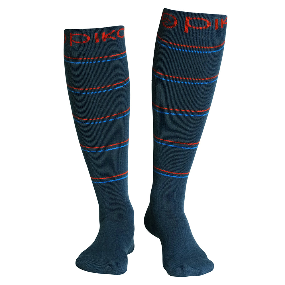 Pika Nevis Synthetic Ski Socks 2-Pack (Navy/Orange)