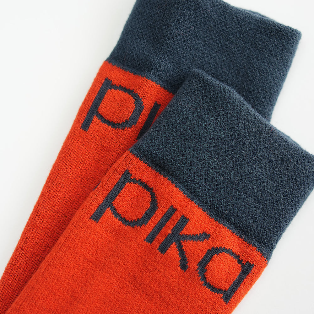 Pika Nevis Synthetic Ski Socks 2-Pack (Navy/Orange)