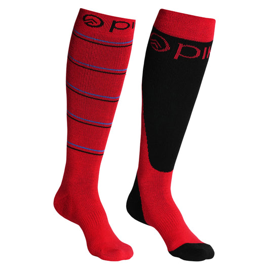 Pika Nevis Synthetic Ski Socks 2-Pack (Red/Black)