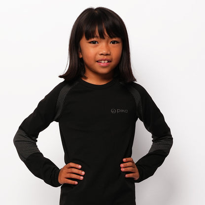 Pika Kids Squirrel Baselayer Set (Black)