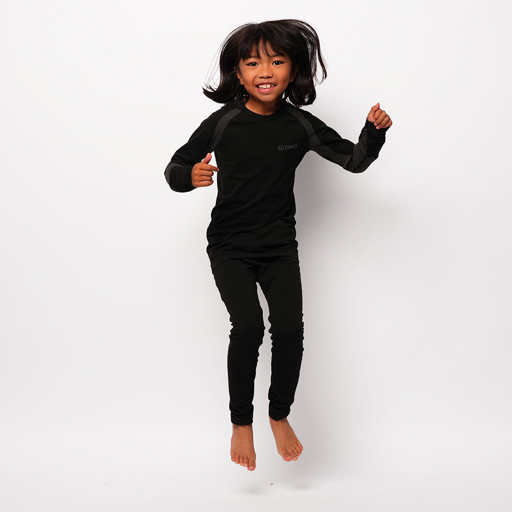 Pika Kids Squirrel Baselayer Set (Black)