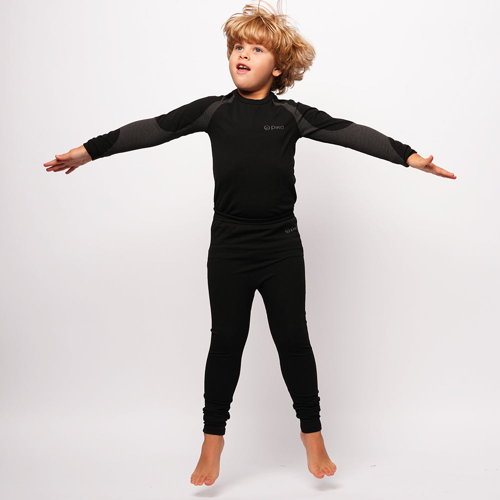 Pika Kids Squirrel Baselayer Set (Black)
