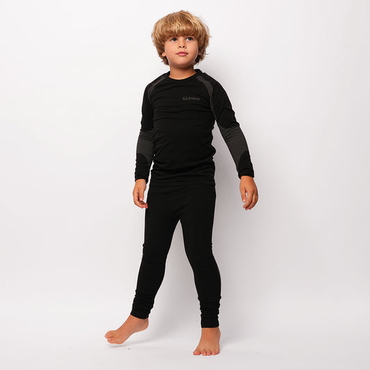 Pika Kids Squirrel Baselayer Set (Black) #full