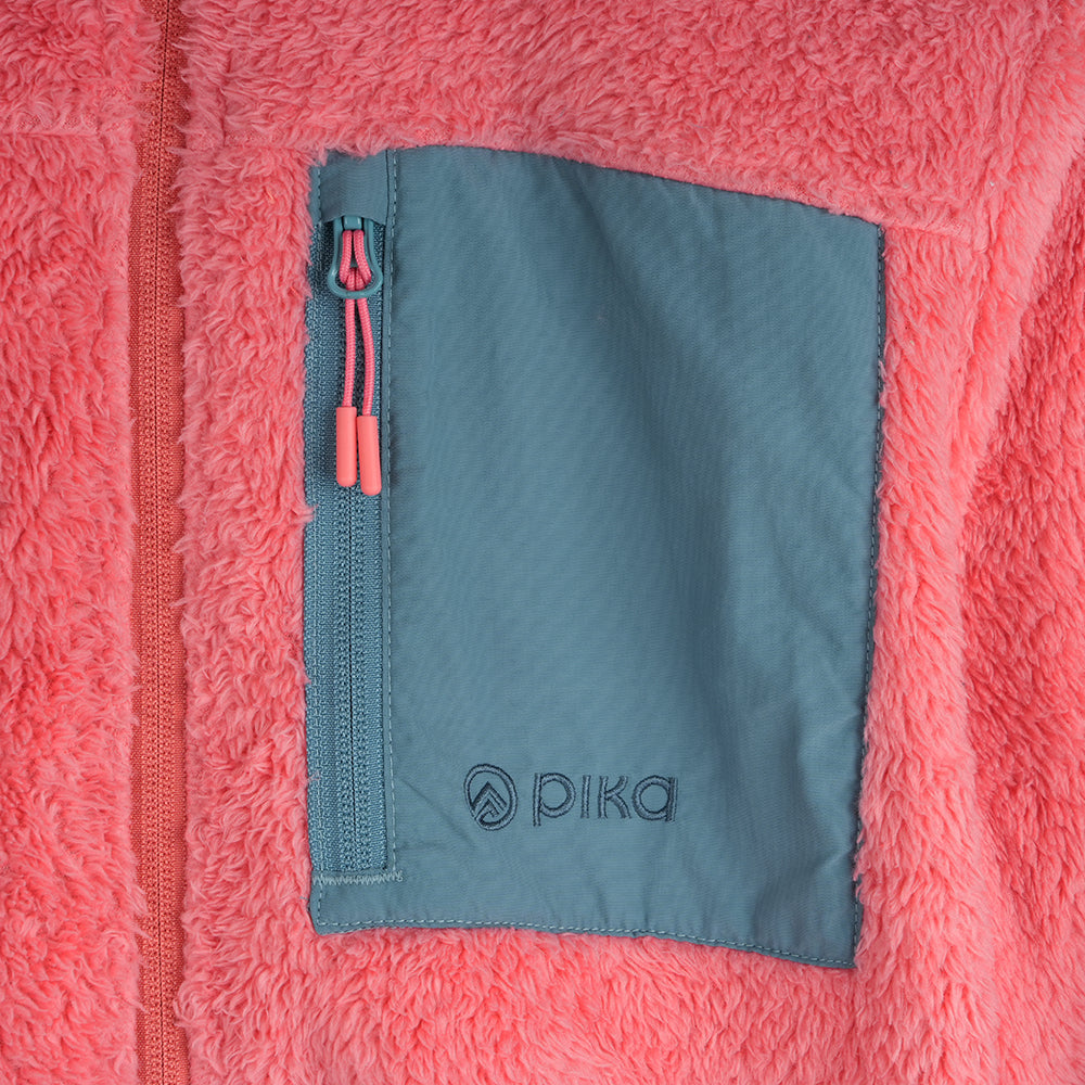 Womens Kasbek High Pile Full Zip Fleece (Spiced Coral)