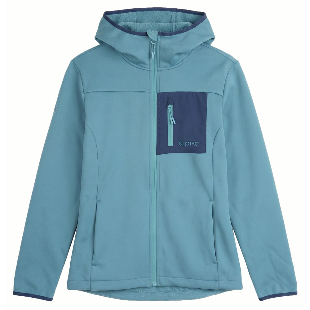 Womens Suilven Stretch Hooded Full Zip Fleece (Brittany Blue)